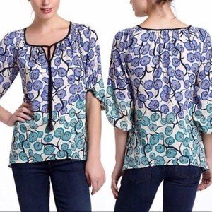 Anthropologie Vanessa Virginia Branching blooms 3/4 sleeve blouse floral boho